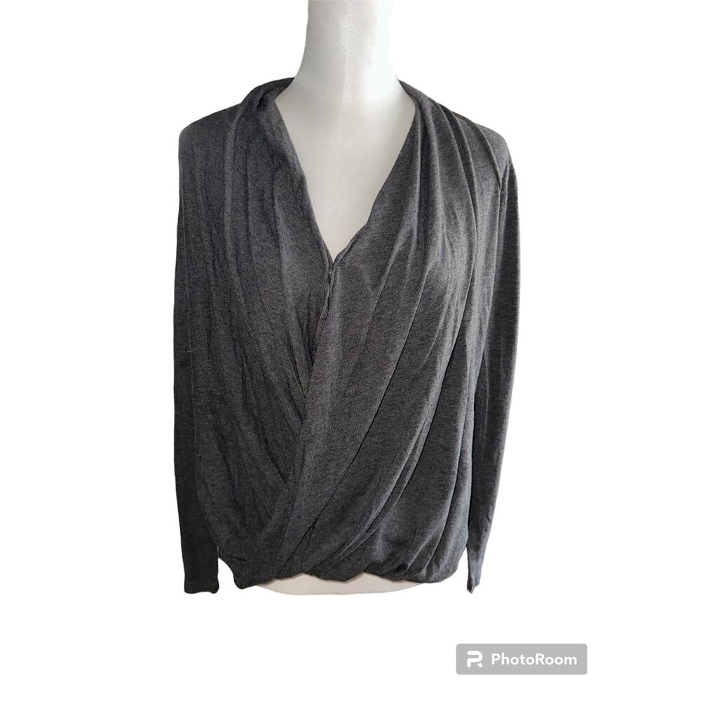 Calia by Carrie Underwood Cris Cross Top Gray Long Sleeve Medium